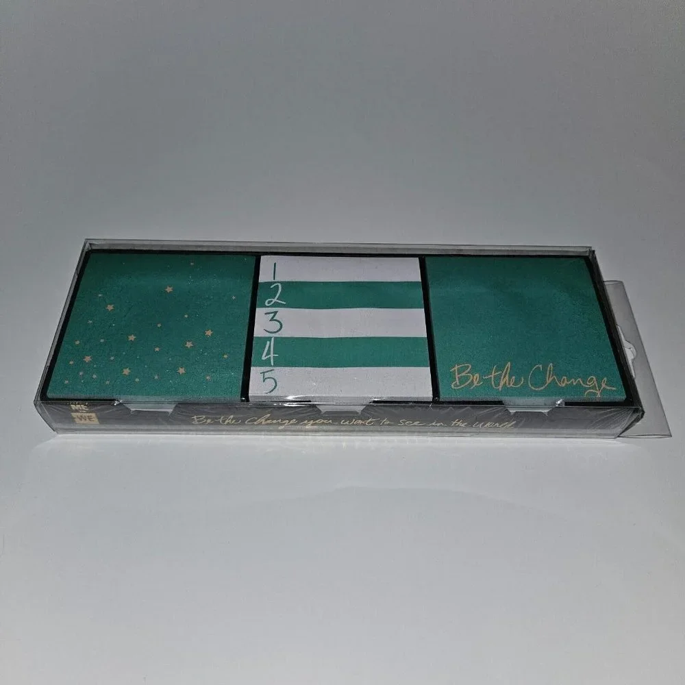 NEW 2 Be The Change You Want To See Note Pads (3 Designs) Me To We Green